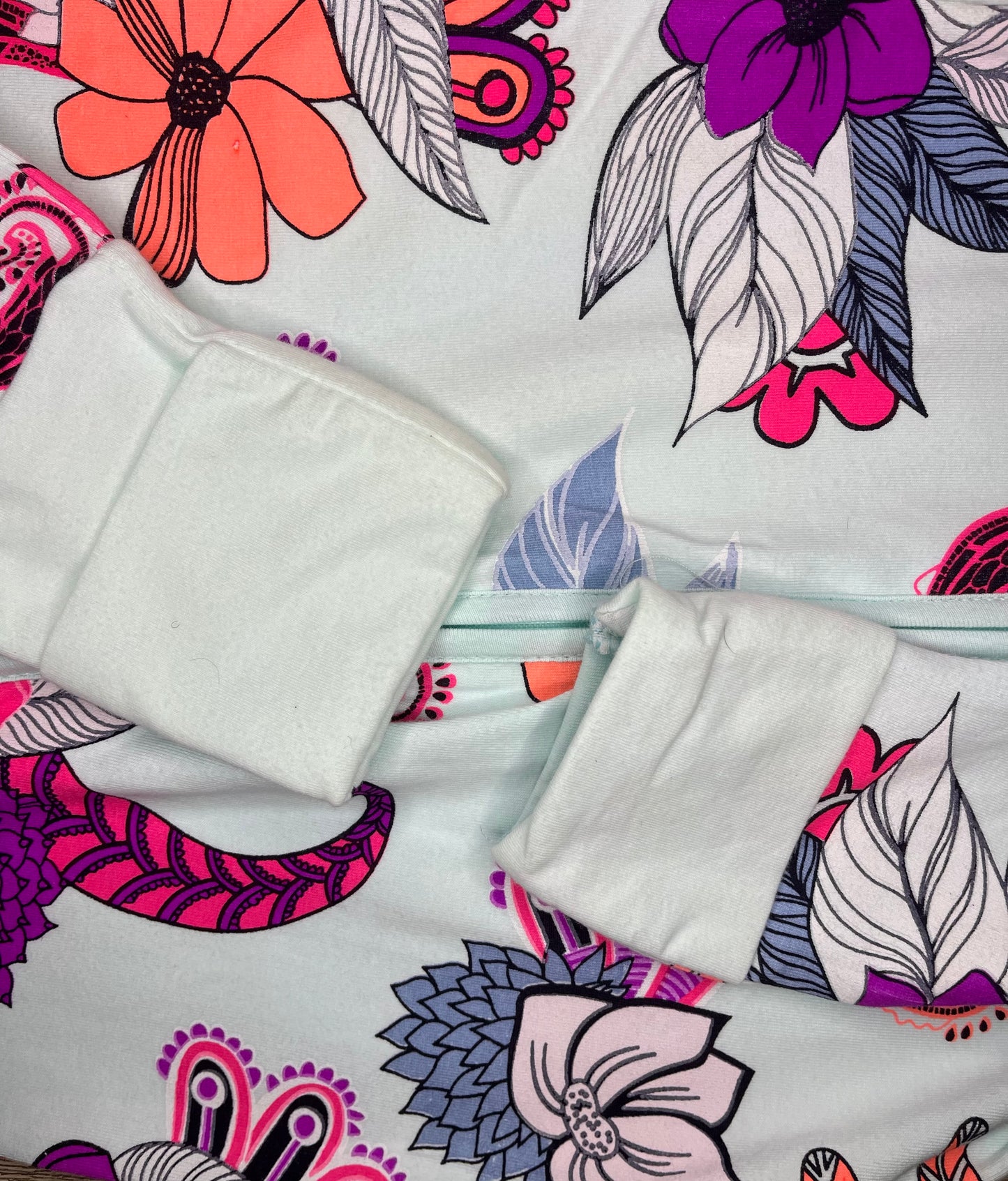 Double Zip Romper - Geometric Floral Motif