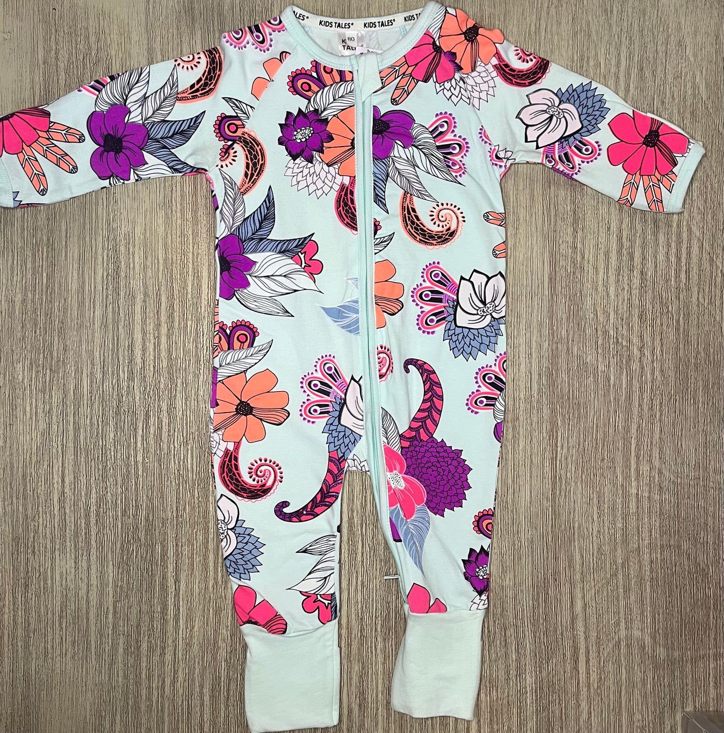 Double Zip Romper - Geometric Floral Motif